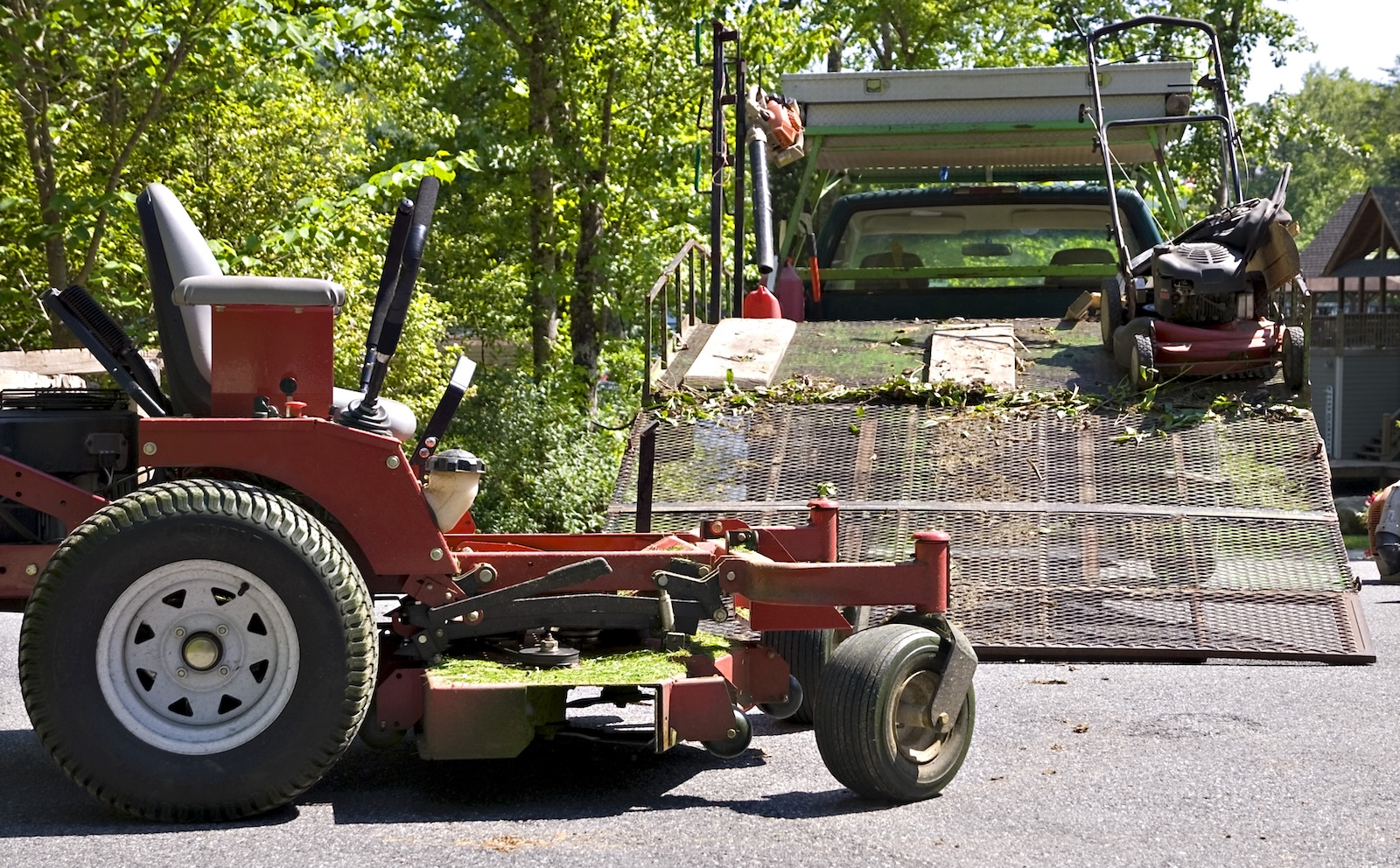 Lawn Mower and Trailer